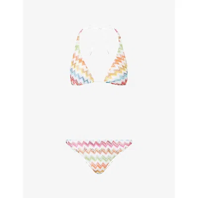 MISSONI WOMENS MULTI MICRO ZIG-ZAG PATTERN BIKINI SET