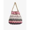 Missoni Chevron Chain Pouch Shoulder Bag In Wave Sera