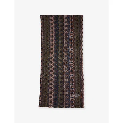 Missoni Womens Dark Brown Chevron Knit Wrap