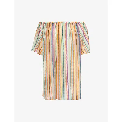 Missoni Womens  Chevron-pattern Cotton-blend Mini Dress In Multi