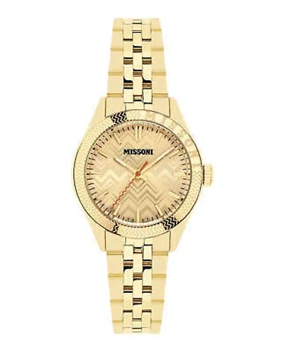 Pre-owned Missoni Womens  Classic Gold 34mm Bracelet Fashion Watch