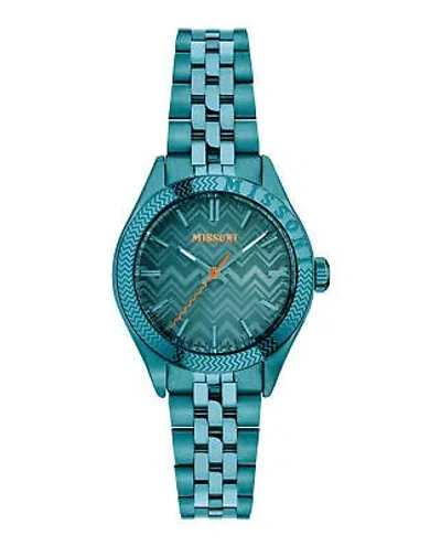 Pre-owned Missoni Womens  Classic Ip Green 34mm Bracelet Fashion Watch