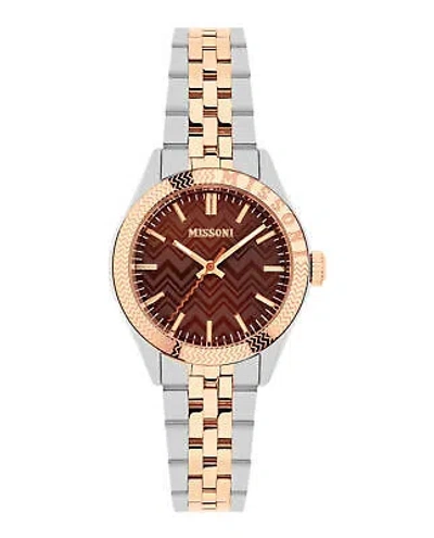 Pre-owned Missoni Womens  Classic Two Tone 34mm Bracelet Fashion Watch