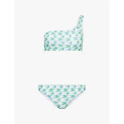 Missoni Womens Multi Floral Asymmetric Bikini Set