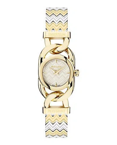 Pre-owned Missoni Womens  Gioiello Two Tone 22mm Bracelet Fashion Watch