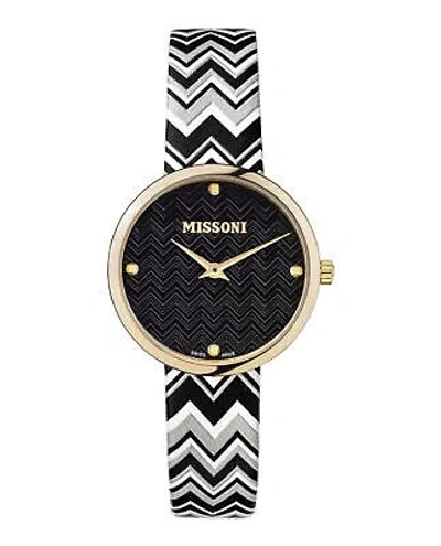Pre-owned Missoni Womens  M1 Champagne 34mm Strap Fashion Watch