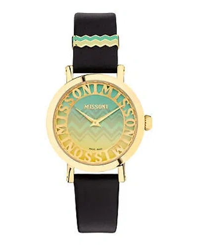 Pre-owned Missoni Womens  Melrose Ip Yellow Gold 36mm Strap Fashion Watch