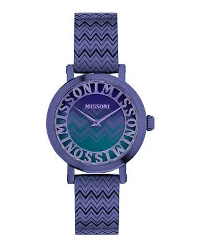 Pre-owned Missoni Womens  Melrose Purple 36mm Bracelet Fashion Watch