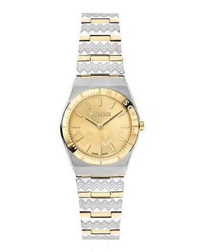 Pre-owned Missoni Womens  Milano Two Tone 29mm Bracelet Fashion Watch