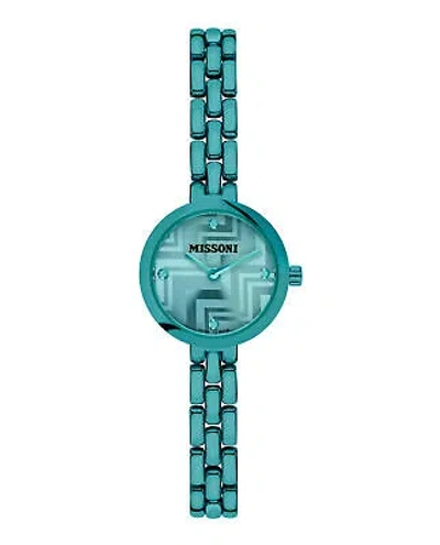 Pre-owned Missoni Womens  Petite Green 25mm Bracelet Fashion Watch