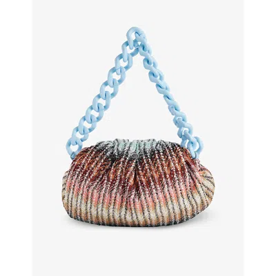 Missoni Womens Pouch Medium Woven Bag Rainbow Lurex