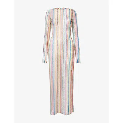 Missoni Womens Multi Scoop-back Zig-zag Knitted Cover-up