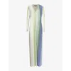 Missoni Striped Sequin Knitwear Cardigan In Green White Blue Tones