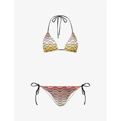 Missoni Womens Multi Zig-zag Pattern Bikini Set