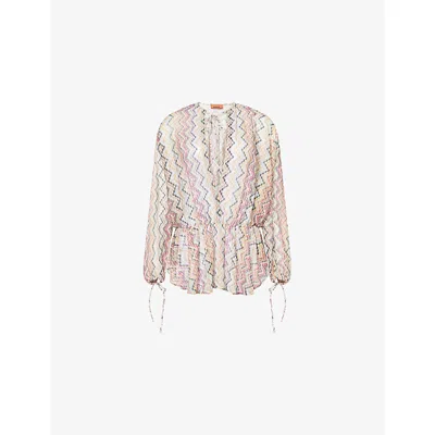 Missoni Womens  Zig-zag Printed Knitted Cover Up In Smsok-multicolor