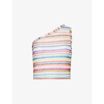 Missoni Womens  Asymmetric Zig-zag Knitted Top In Multi