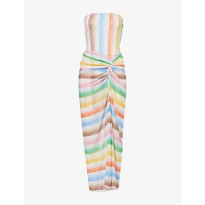 Missoni Womens  Bandeau Ruched Knitted Cover-up In Multi
