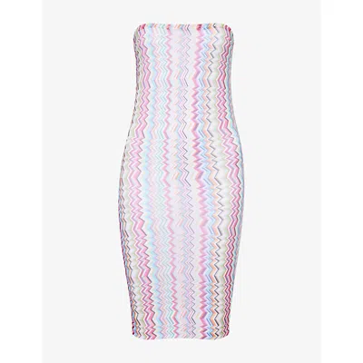 Missoni Womens  Bandeau Zig-zag Print Mesh Cover-up In Multi