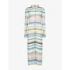 Missoni Slim Fit Cardigan Mit Gestreiftem Spitzenkragen In Multi Blue, Brown