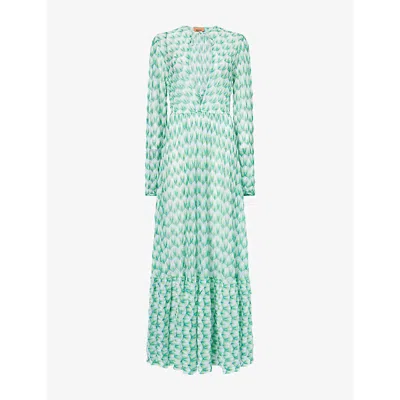 Missoni Womens Multi Cut-out Floral-print Knitted Cover-up In Green