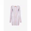 Missoni Midi Dress In Zig Zag Printed Tulle Multicolor 3d Chevron In Multi