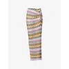 Missoni Womens Miss Lace Raschel Knitted Maxi Skirt Multi W/dark Base