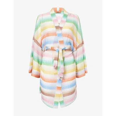 Missoni Mare Belted Metallic Crochet-knit Coverup In Multi