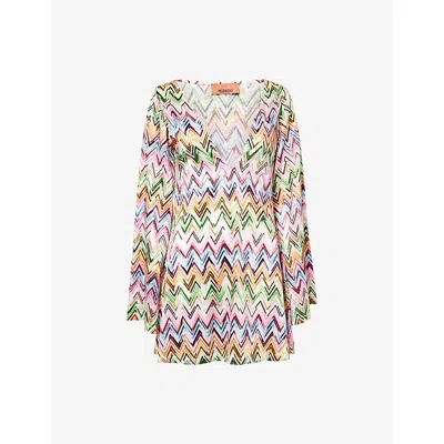 Missoni Womens Multicolor Chevron Knit Mini Dress