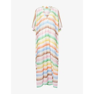 Missoni Womens Multicolor Stripe Metallic-knit Kaftan