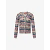Missoni Womens Multicolor Tones Chevron V-neck Knit Cardigan In Multi