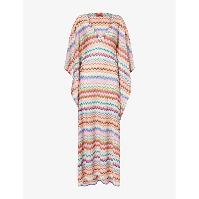 Missoni Micro Zig Zag Motif Pixel Effect Kaftan In Multi