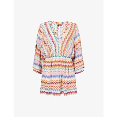 Missoni Womens Multicolor W/light Base Chevron Zig-zag Knit Cover-up Dress