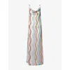 Missoni Womens Miss Wave Lurex Knitted Maxi Dress Multicolor W/white Base