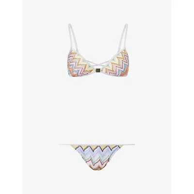 Missoni Womens Multicolor Zig-zag Pattern Bikini Set