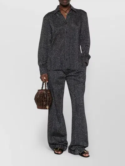 Missoni Womens Patterned Wide Leg Lounge Trousers In Gray