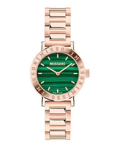 Pre-owned Missoni Womens Rose Gold 34mm Bracelet Fashion Watch