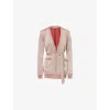 Missoni Womens Rose Gold Tones Belted Metallic Knitted Cardigan