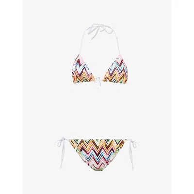 Missoni Womens Sm9z9 Mult Zig Zag Raschel-knit Bikini Set
