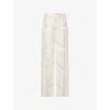 Missoni Womens White And Beige Chevron Wide-leg Woven Trousers In Multi