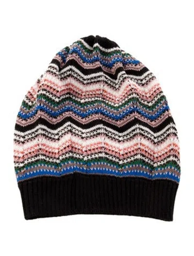 Pre-owned Missoni Womens Wool Beanie In Black