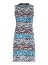 Missoni Round Neck Sleeveless Dress In Azul