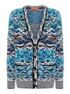 Missoni Buttoned Cardigan Multicolor Blue Tones In Azul