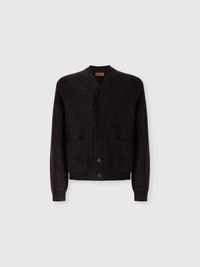 Missoni Wool And Viscose Mélange Cardigan In Black