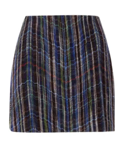 Missoni Wool And Viscose Mini Skirt With Woven Motif In Black