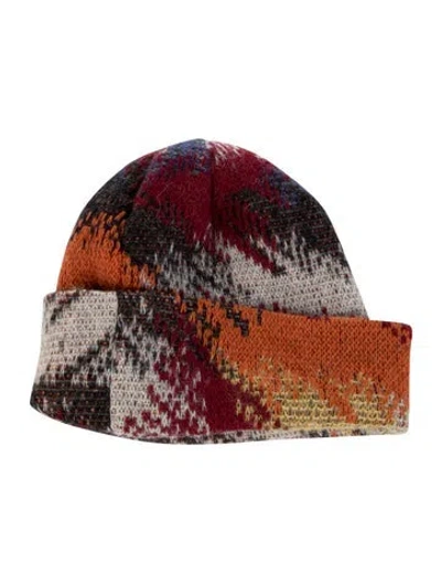 Pre-owned Missoni Wool Beanie Hat In Red