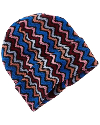 Missoni Wool-blend Beanie In Blue
