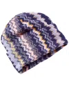 Missoni Wool-blend Beanie In Purple