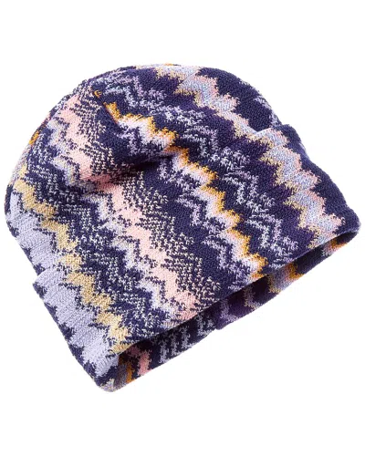 Missoni Wool-blend Beanie In Brown