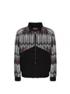 Missoni Bomberjacke Mit Zickzack-einsatz Aus Wollmischung In Black