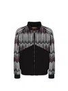 Missoni Wool-blend Bomber Jacket With Zigzag Insert In Multi